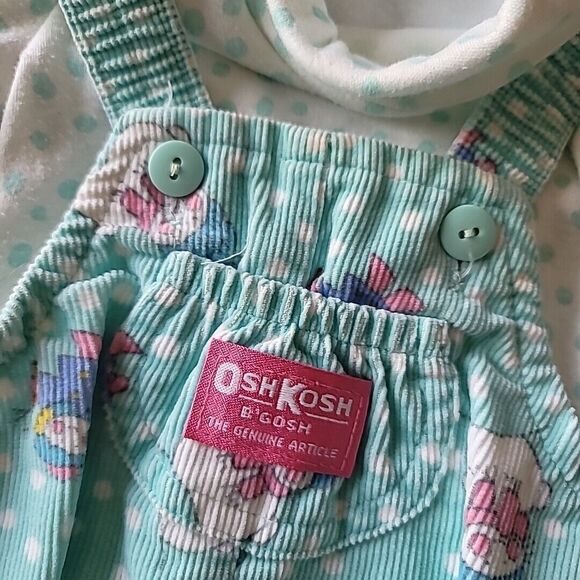 Vtg Osh Kosh Bgosh Snowman Courderoy Overalls Matching Turtleneck Snowball Feet - Picture 4 of 14